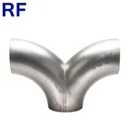 RF Sanitary Stainless Steel Pipe Fitting Butt Welded Y-type Tee Matt Mat Surface