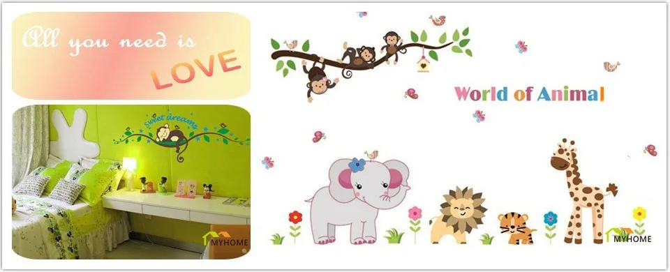 Larger (2pcs/Set) Children's Wall Decal Cute Winnie the Pooh Wall Stickers For Kids Rooms