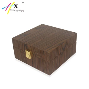 custom timber wood gift watch display box with metal lock
