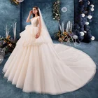Sexy Sweetheart Lace Gown Wedding Dresses Beaded Flowers Chapel Floor-Length Bride Gown