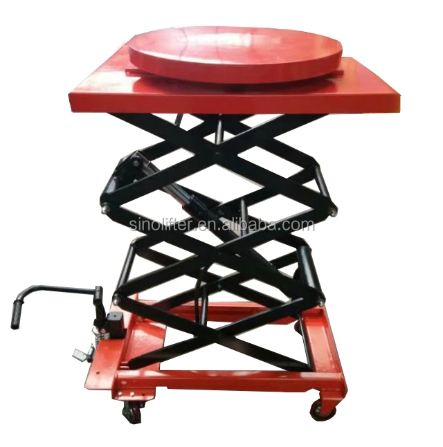 movable sissor lift with round rotary table