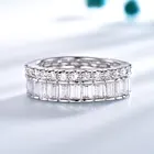 Jewels Zirconia US JEWELS Simple Fancy 925 Sterling Silver AAA Cubic Zirconia CZ Diamond Eternity Ring