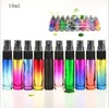 10ml colorful Perfume Spray Bottle Glass Refillable Cosmetic Liquid Water Atomizer Container Bottle With Spray top