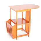 wooden foldable mahogany magazine side table