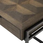 Industrial style bronze console desk with drawers