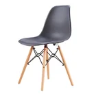 Dining room furniture french style armless modern customizable color legs wooden plastic chair for hotel