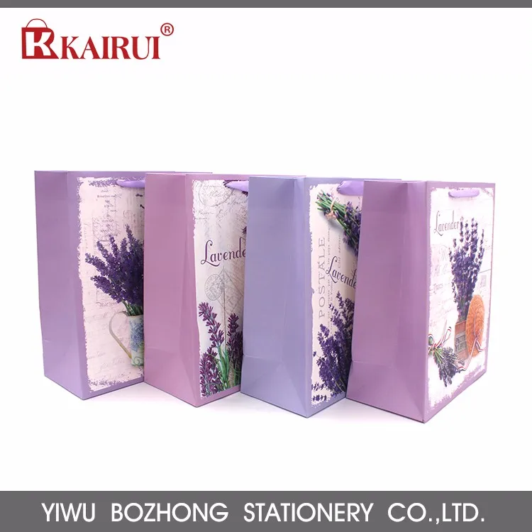 boutique gift packing custom floral printing elegant paper bag