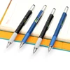6 in 1 Multi function gift metal tool ball pen with ruler and driver screw