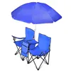Double Kid Seat Folding Outdoor Backrest Beach Long Durable Foldable Steel Arm Logo Printed 2 Person Camping Chair