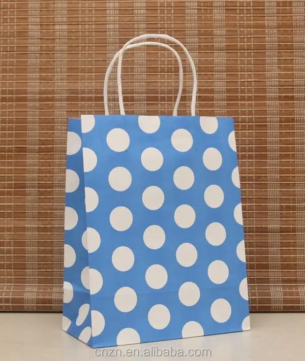 hot sell lovely spot gift kraft paper bag for shopping
