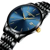 wholesales quartz watch Classic Steampunk Mechanical Wristwatch Black Skeleton Auto Black Silver Watch Case by Mechanical