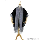 Fashion design cloth Long Thick Cable Cold Winter Warm Scarf Soft Knitted shawl with big pocket