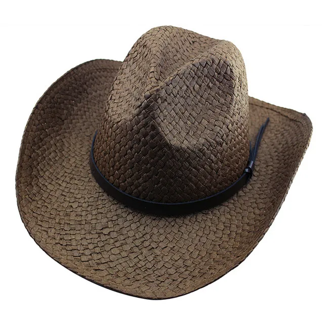 Мода Синтетический соломенная шляпа ковбоя химическое соломенные шляпы для мужчин крючком химическое hat