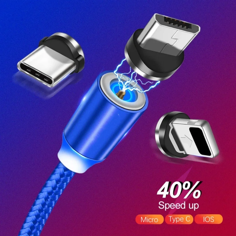 High quality Nylon cable for iphone cable magnetic 2.1A fast charge cable magnetic charge cable for Android /iOS/ Type-C - ANKUX.COM