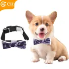 Handmade Custom Letter Design Polyester Purple OEM Dog Pet Bow Tie