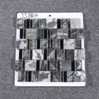 Parquet Glass Mosaic 300x300mm Decorative Glass and Marble Stone Mosaic for Wall