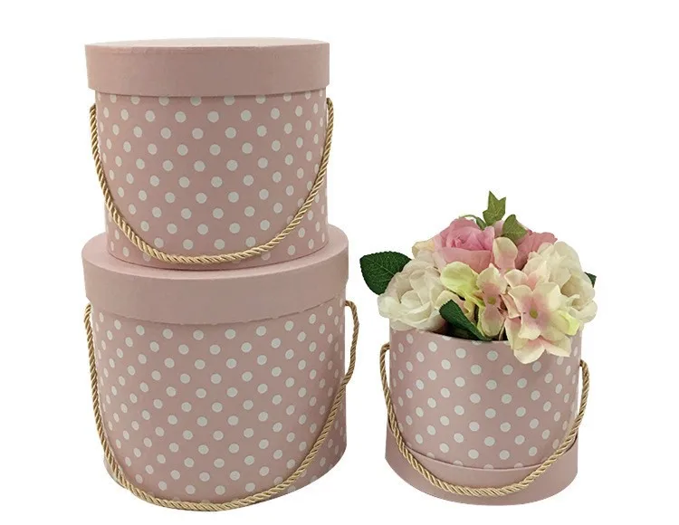 Custom design printed cardboard paper round hat flower packaging box 2.jpg