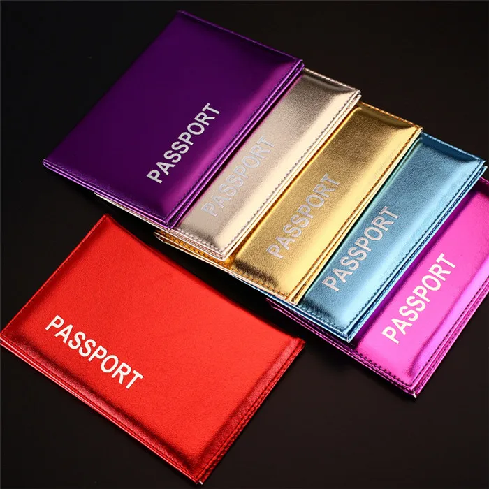 6 اللون لامعة جواز سفر غطاء جواز سفر حقيبة القياسية حجم للجلود جواز
