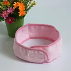 Custom logo Hairdressing Solid spa facial microfiber snap hair band with magic closure