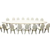 Foshan hotel modern design cheap white high gloss extendable oval round big banquet dining tables and chair set for wedding