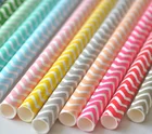 25 Vintage Striped Paper Drinking Straws for Party, Birthday, Wedding, Tableware