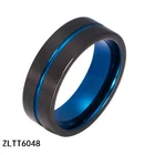 ZLTT6048 TUNGSTEN CARBIDE RING with CZ stones in 8mm width Comfort-fit