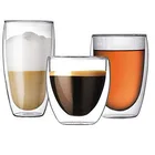 100ml Double wall clear coffee glass cup for valentines gift