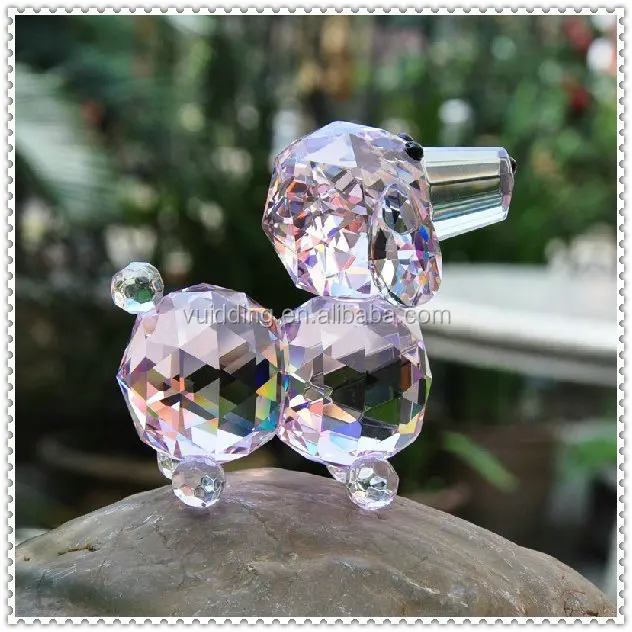 lovely pink crystal dog figurine for friends gifts