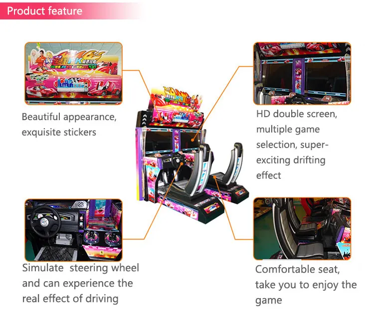 Threeplus Guangzhou Factory Driving Car Simulator Video Classical Outrun Games with Play Seat for 2 Players