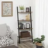 VASAGLE cheap new design furniture cardboard 4 tier corner bookshelf,display bookcase ladder, antique home furniture book shelf