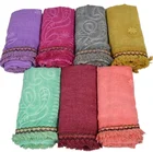 Factory wholesale Hot drilling 7 color stock 80*180CM low price 100% polyester checked hijab