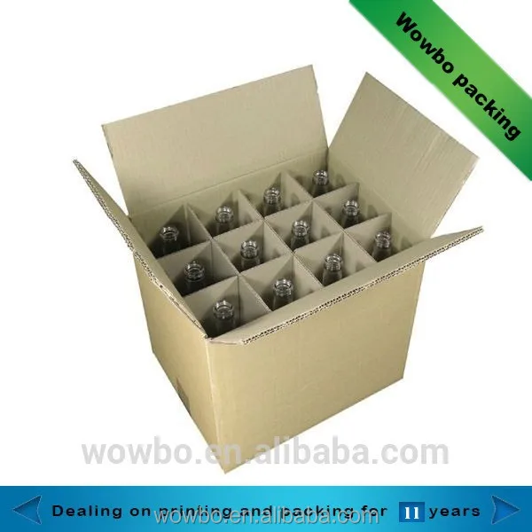large divided bottle strong corrugated shipping carton box