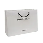 Customized Luxury White Retail Merchandise Shopping Packaging 250 gsm Art Paper Bags For Clothes / Clothing