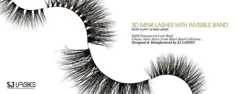 Mink Eyelash/Bandless 3D Mink Lash With Custom Eyelash Packaging Box