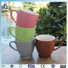 Ceramic mug 200ml,knit embossed colour mug cup