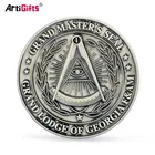 Wholesale Maker Cheap Die Struck Custom Antique Masonic Challenge Coin
