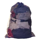Black Air Mesh Cotton Laundry Drawstring Pouch Washing Bags