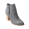 New Style Block High Heel Women Casual Shoes Ladies gray suede ankle boots
