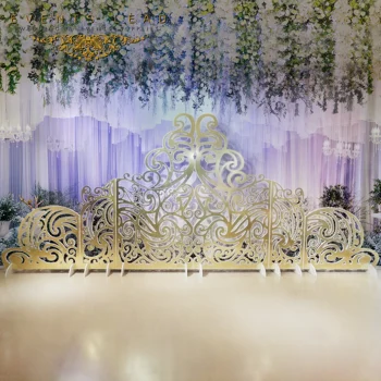 Luxury And Elegant Golden Butterfly Wedding Backdrop Stand For