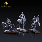 Antique polyresin ornament decor rider and horse figurine general on horse statue