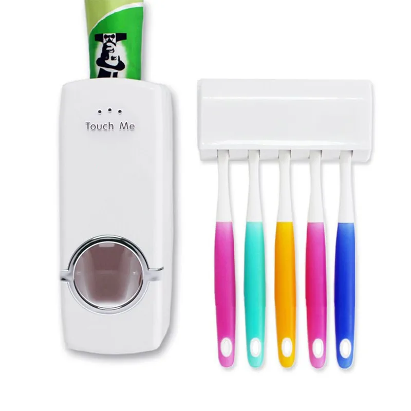 Automatic Dustproof Toothpaste Dispenser Hands Free Toothpaste Squeezer Kit