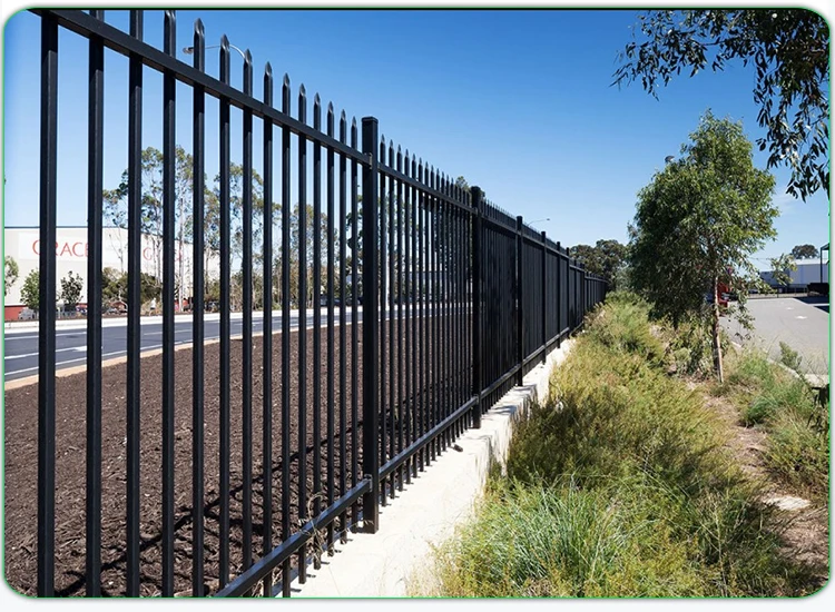 High Quality Black Powder Coated Steel Matting Fence Design For Garden
