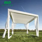 Outdoor sun shade and waterproof roof louver pergola