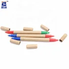 Promotional custom logo ballpoint pen double head cap off eco-friendly recycled paper pen