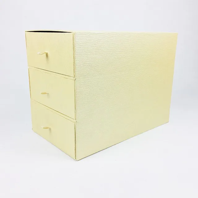 customized home living specialty paper box with 3 drawer for