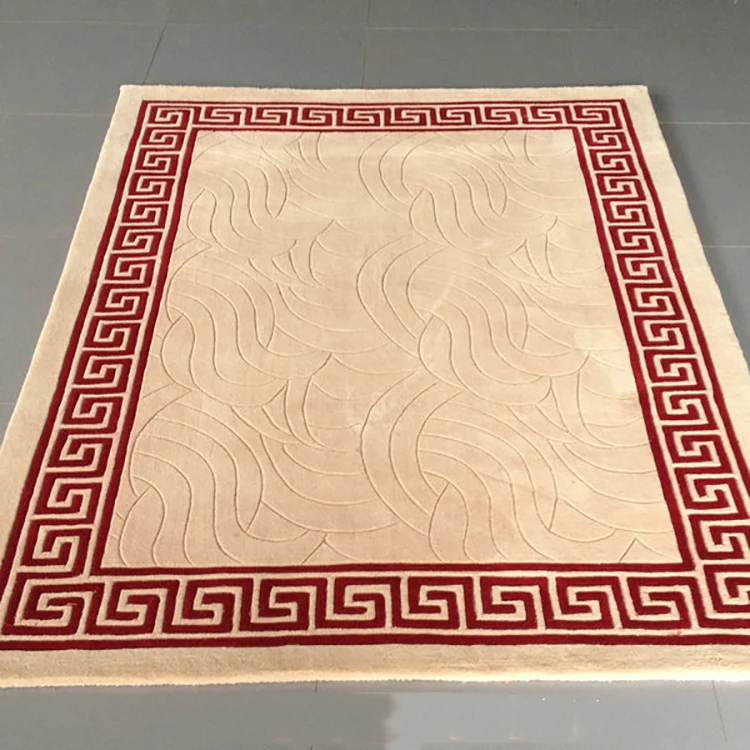 Handmade 100% new zealand custom design modern hand tufted rug for hotel