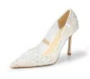 High Quality White Lace Lady Low Heels Pump Bridal Wedding Shoes For Bride