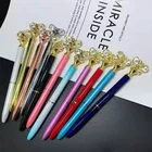 Diamond Promotional Metal Pen Boligrafos Personalized Crystal Butterfly Rhinestone Ball with Custom Logo