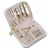 12 PCS Deluxe Golden Stainless Steel Manicure Pedicure Set Nail Clippers Set/Grooming Kit/ Nail Tools, White PU Leather Case