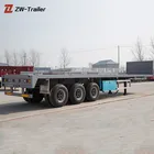 New Or Used China Trucks Flatbed Platform 3 Axles Container Trailers